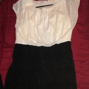 White and black dress